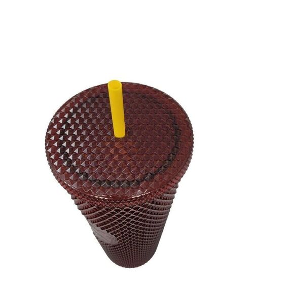 NEW Starbucks 2022 ASU Maroon Red Studded Cold Cup Tumbler 24oz Arizona State - Picture 5 of 7